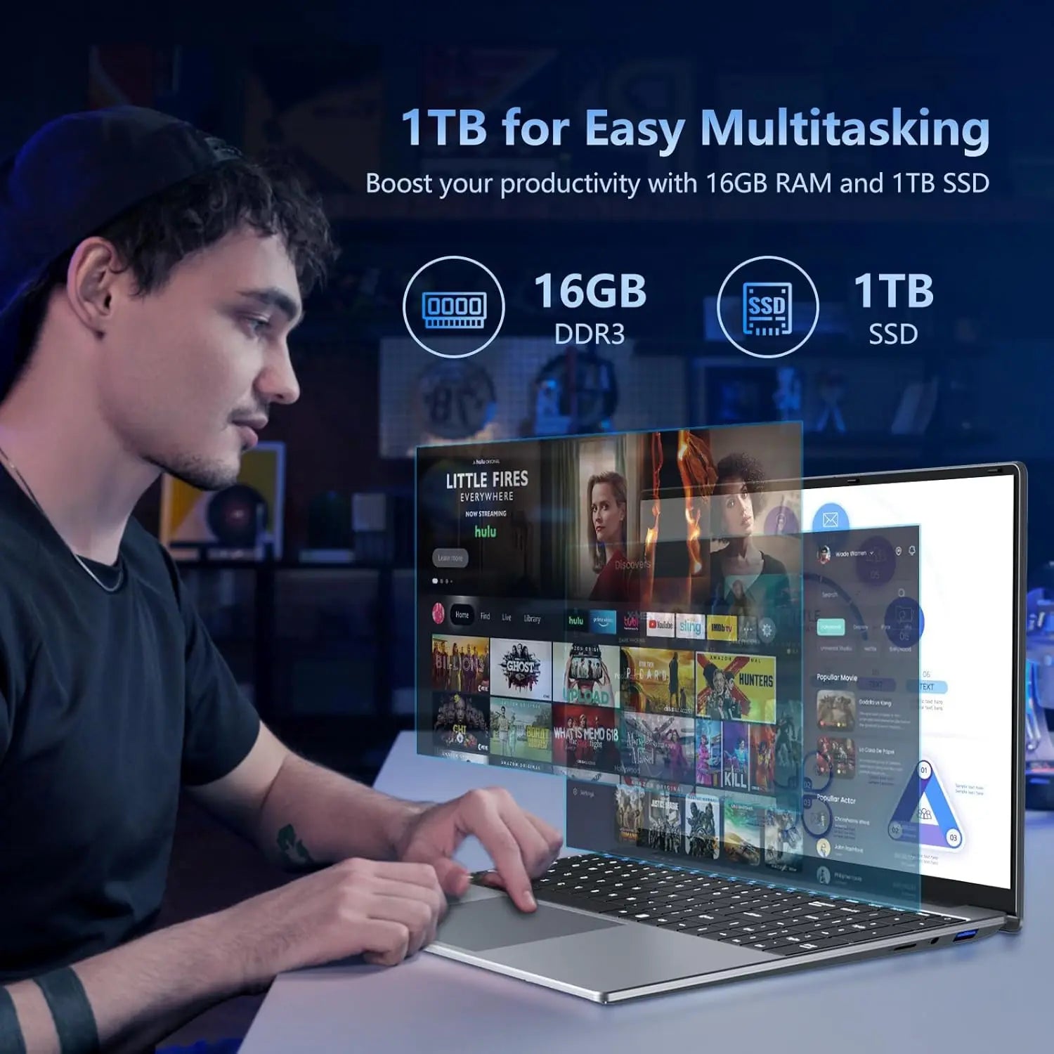 Notebook Intel 2026 15.6" Laptop Gaming Compouter Core 16GB 1TB 2TB