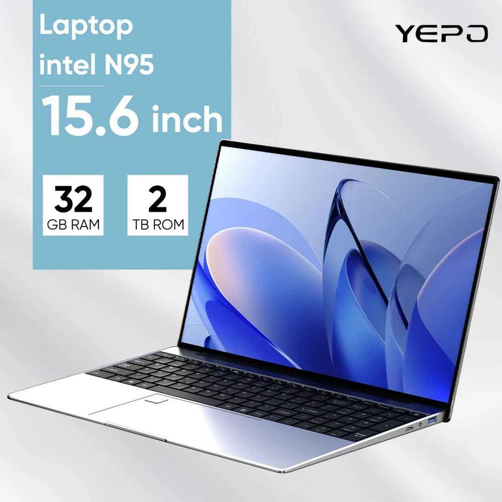 Notebook Ultra Slim Laptop 15.6" N95 32GB 2048GB Silvery 16GB 1024GB