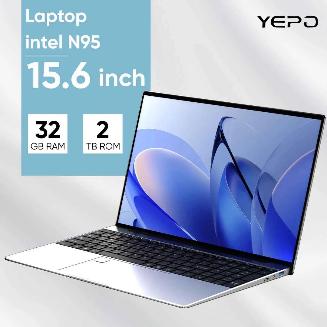 Notebook Ultra Slim Laptop 15.6" N95 32GB 2048GB Silvery 16GB 1024GB