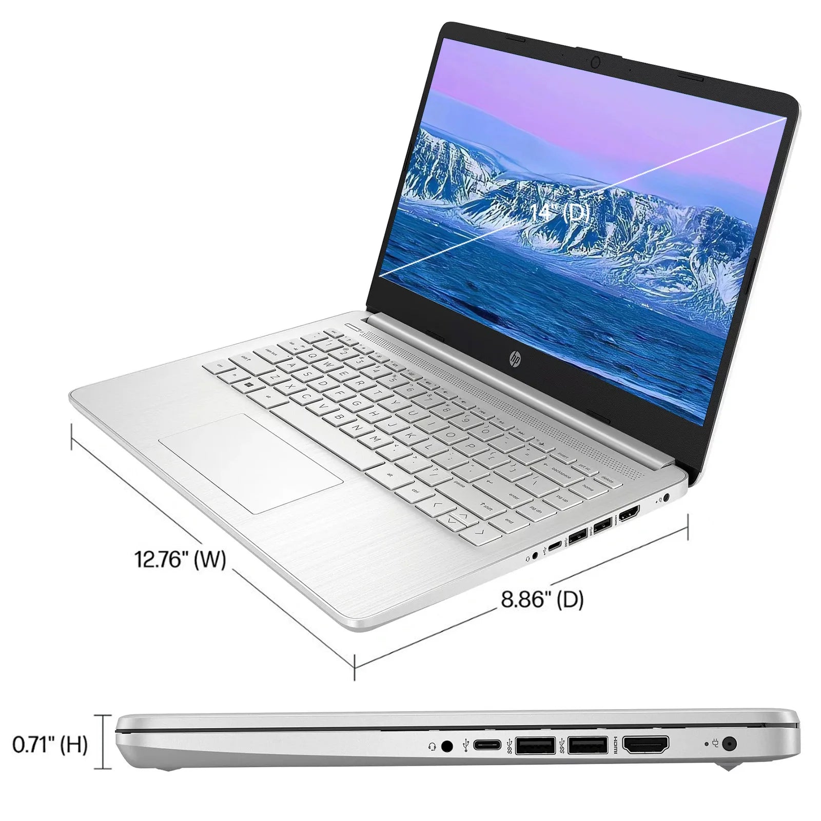 Notebook Intel HP Newest 14" Business Laptop, Celeron 384GB 128GB