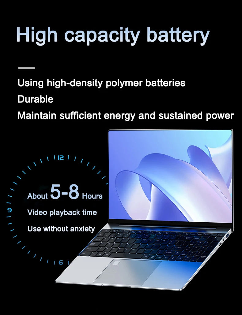 Notebook Ultra Slim Laptop 15.6" N95 32GB 2048GB Silvery 16GB 1024GB