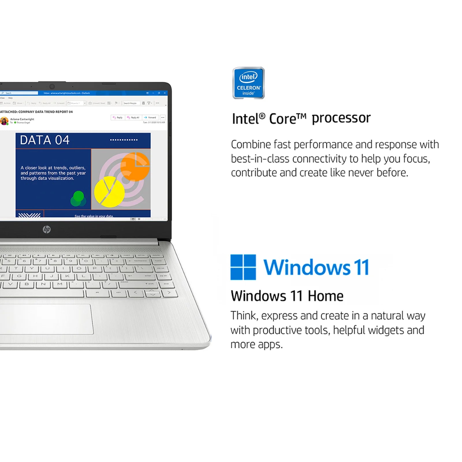 Notebook Intel HP Newest 14" Business Laptop, Celeron 384GB 128GB