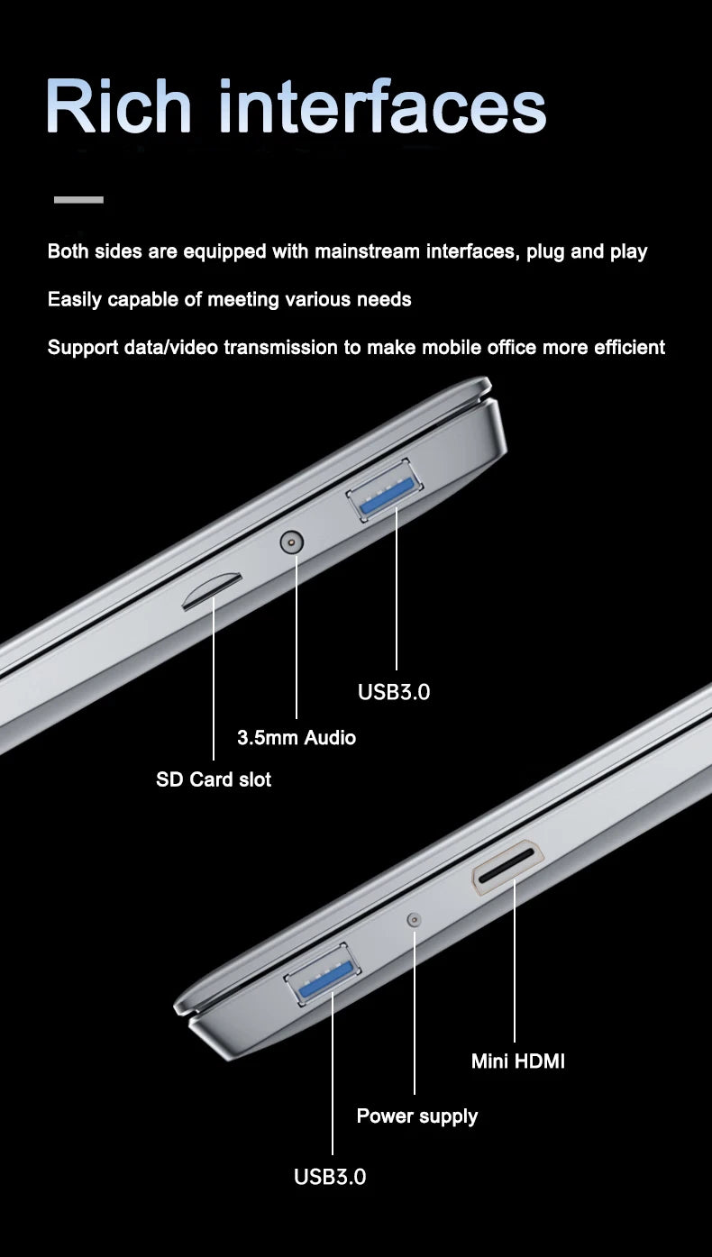 Notebook Ultra Slim Laptop 15.6" N95 32GB 2048GB Silvery 16GB 1024GB