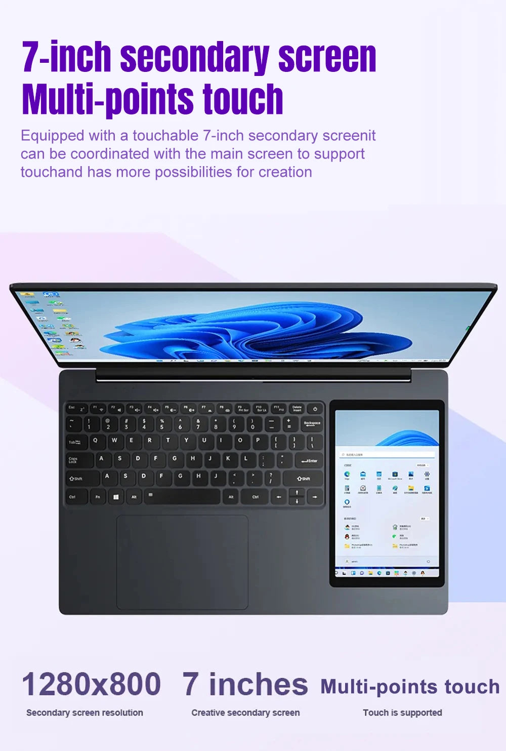 Notebook Intel CRELANDER laptop 15.6" +7" Touch Screen 32GB 1TB 16GB