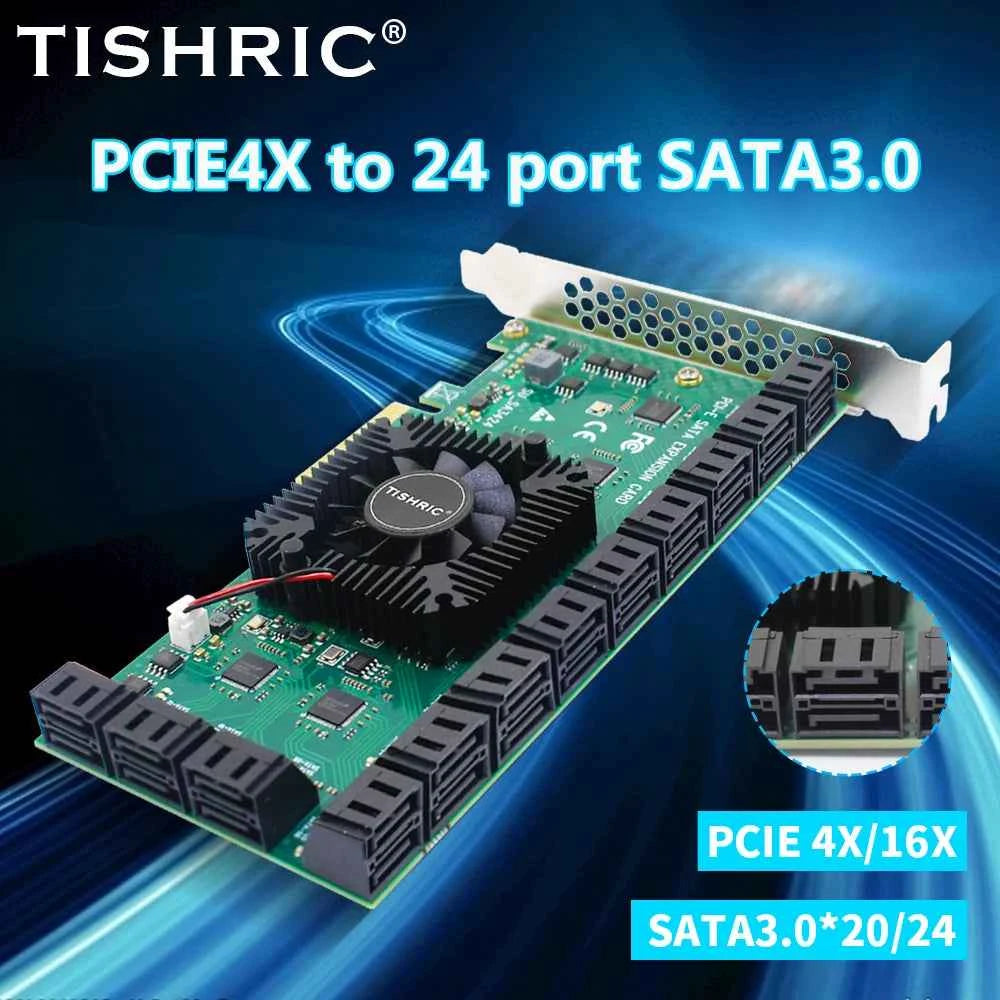 TISHRIC PCI-E 1x 4x 16x To PCIE 1X to 10 Sata PCIE 1X to 6 Sata PCIE