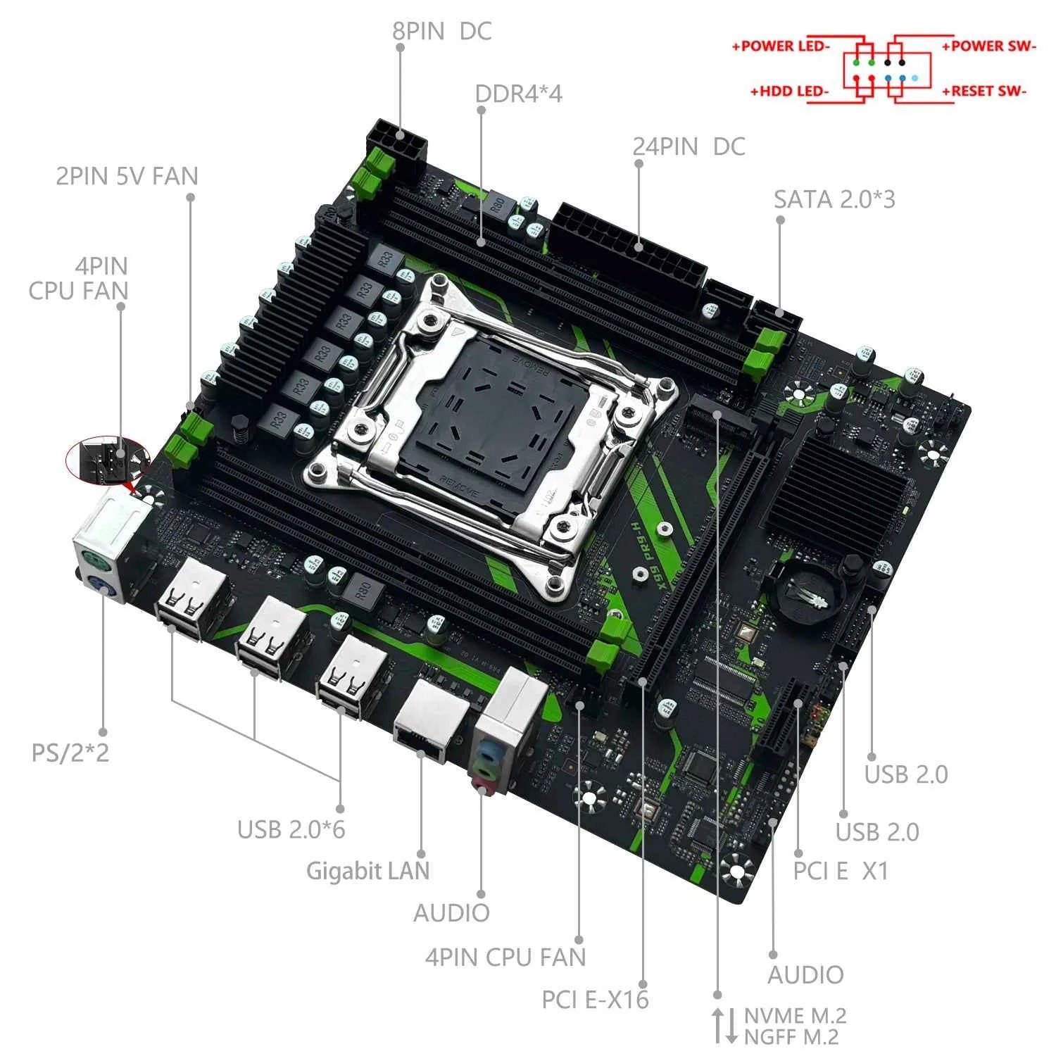 Placa-Mãe Intel MACHINIST X99 PR9-H Gaming Motherboard optional 32GB