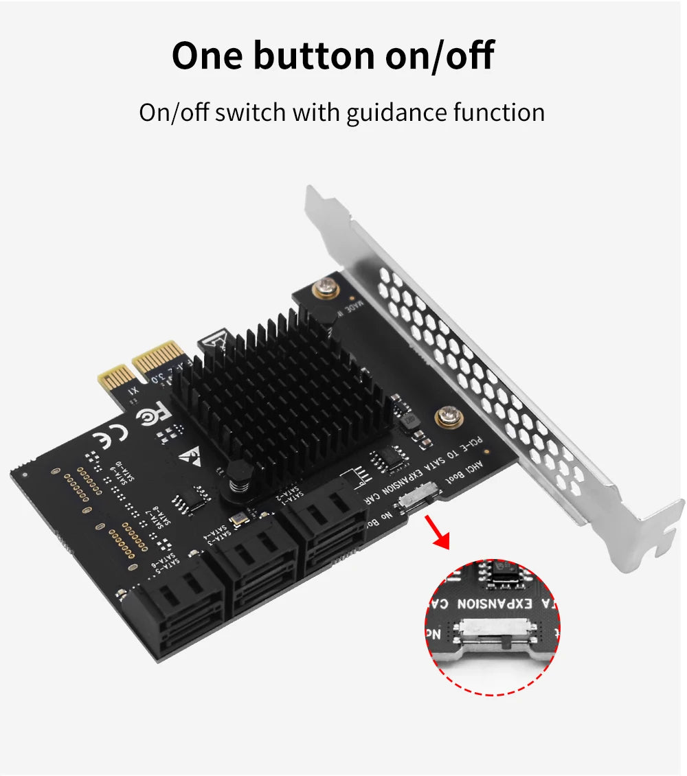 TISHRIC PCI-E 1x 4x 16x To PCIE 1X to 10 Sata PCIE 1X to 6 Sata PCIE