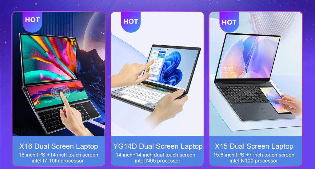 Notebook Intel CRELANDER laptop 15.6" +7" Touch Screen 32GB 1TB 16GB