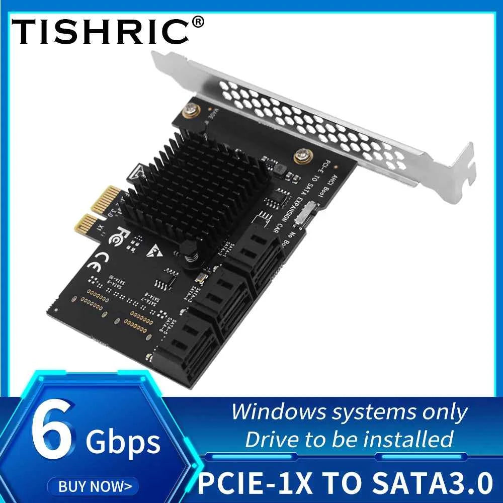 TISHRIC PCI-E 1x 4x 16x To PCIE 1X to 10 Sata PCIE 1X to 6 Sata PCIE