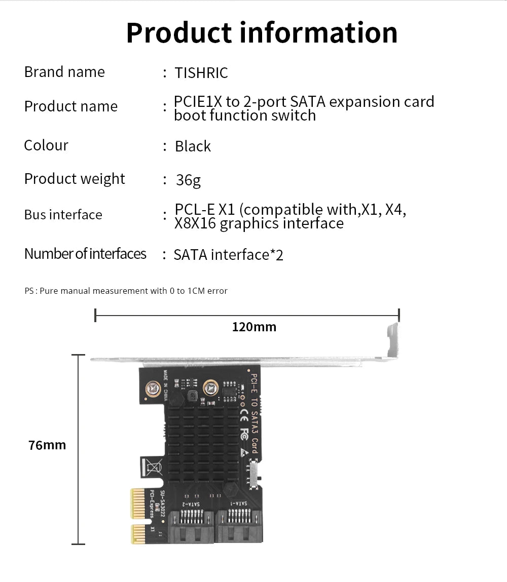 TISHRIC PCI-E 1x 4x 16x To PCIE 1X to 10 Sata PCIE 1X to 6 Sata PCIE