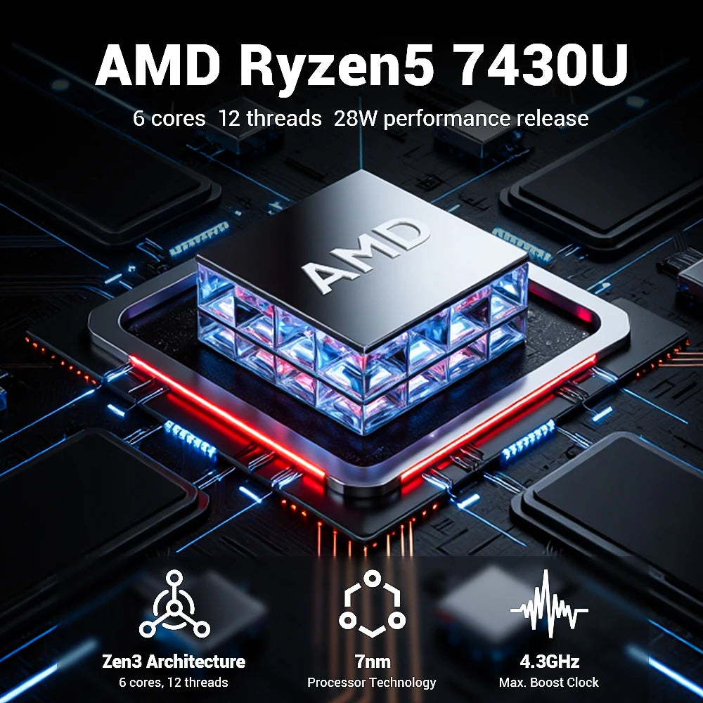 Notebook AMD Firebat AS1 Laptop Ryzen5 7430U 16GB 512GB 3200Mhz 15.6
