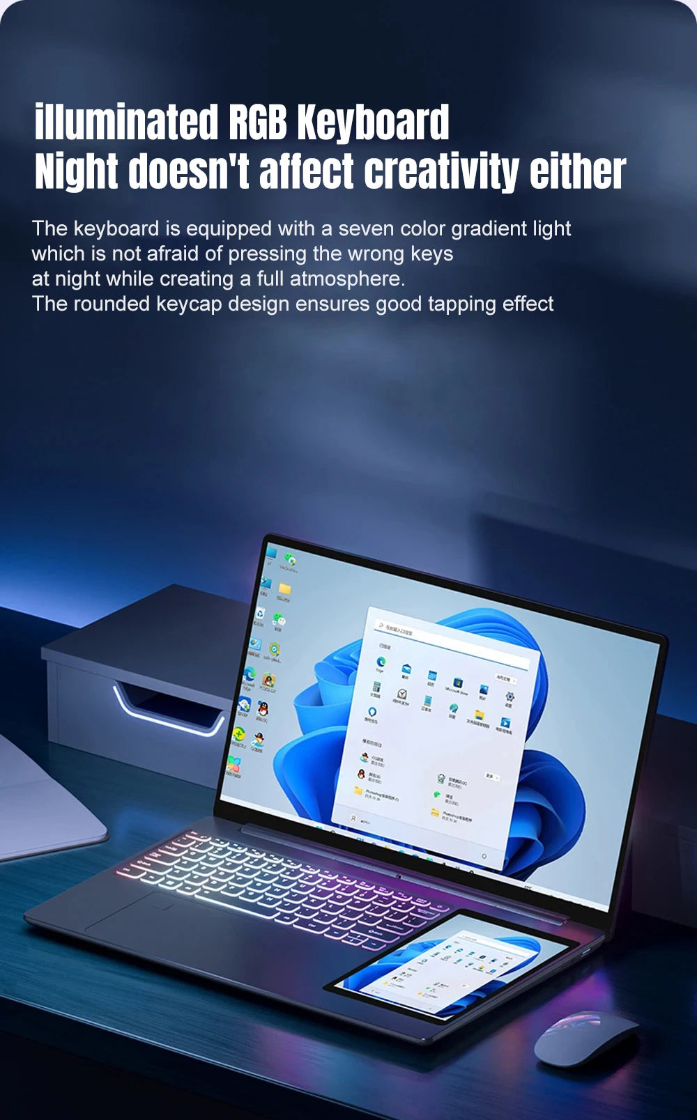 Notebook Intel CRELANDER laptop 15.6" +7" Touch Screen 32GB 1TB 16GB