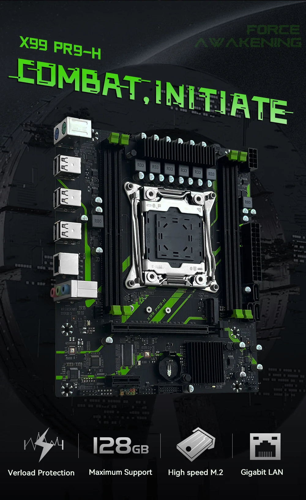 Placa-Mãe Intel MACHINIST X99 PR9-H Gaming Motherboard optional 32GB