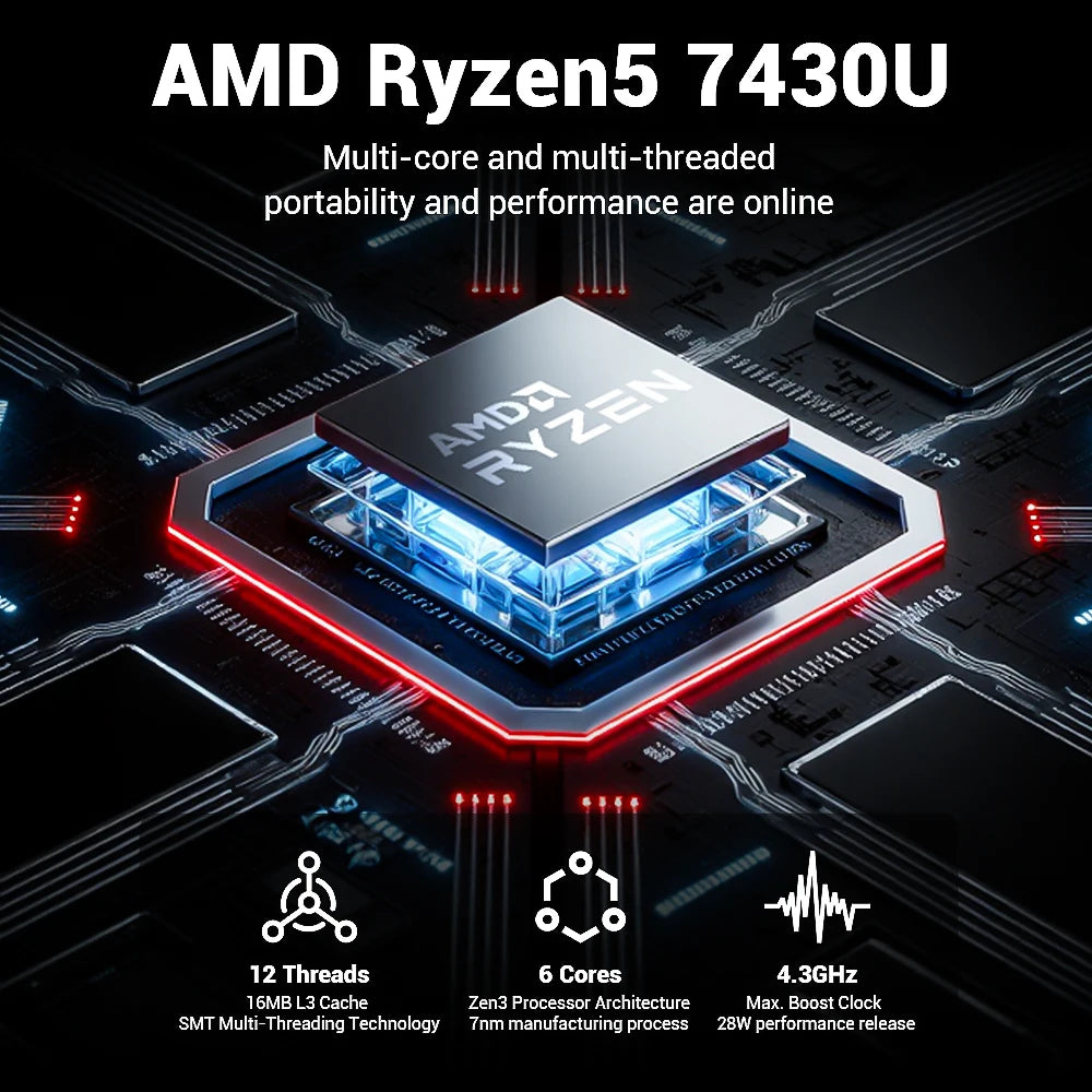 Notebook AMD Firebat AS1 Laptop Ryzen5 7430U 16GB 512GB 3200Mhz 15.6
