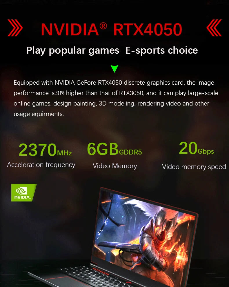 Notebook Gamer 16,1" Intel i9 RTX 4050 – 64GB 4TB SSD