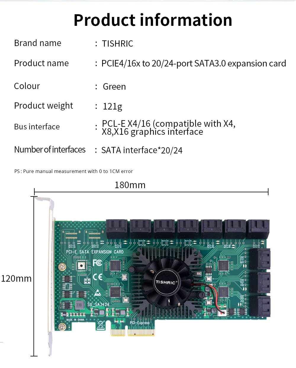 TISHRIC PCI-E 1x 4x 16x To PCIE 1X to 10 Sata PCIE 1X to 6 Sata PCIE