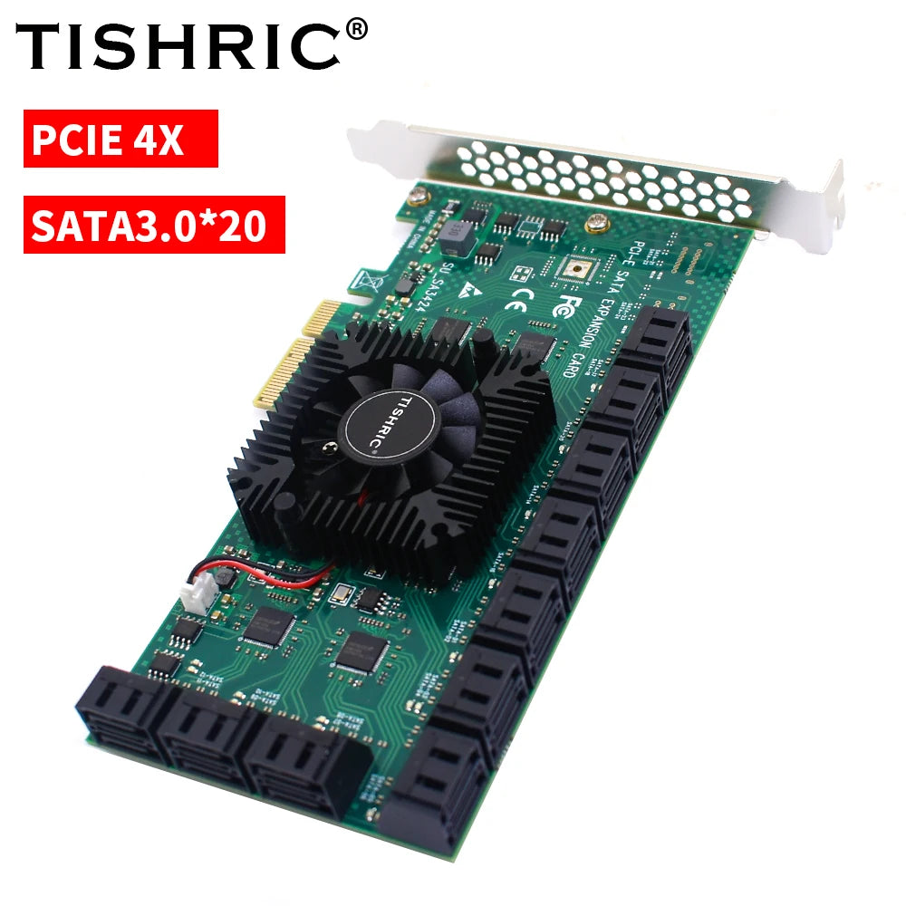 TISHRIC PCI-E 1x 4x 16x To PCIE 1X to 10 Sata PCIE 1X to 6 Sata PCIE