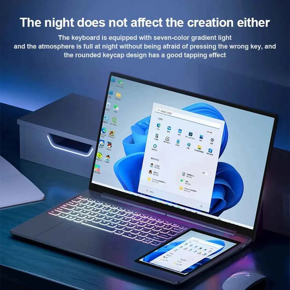 Notebook Intel CRELANDER laptop 15.6" +7" Touch Screen 32GB 1TB 16GB
