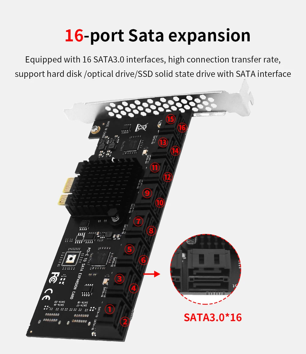 TISHRIC PCI-E 1x 4x 16x To PCIE 1X to 10 Sata PCIE 1X to 6 Sata PCIE