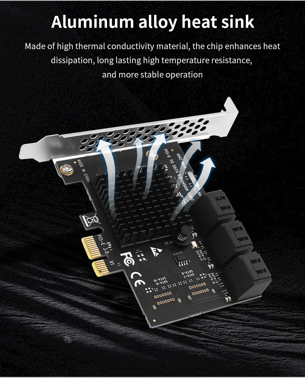 TISHRIC PCI-E 1x 4x 16x To PCIE 1X to 10 Sata PCIE 1X to 6 Sata PCIE
